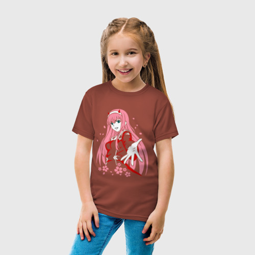 Детская футболка хлопок с принтом Ноль два розовая рука, вид сбоку #3