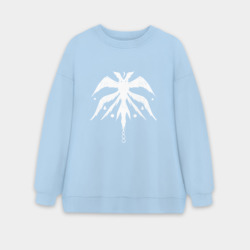 Женский свитшот oversize без начеса хлопок Крылатое древо (+спина) 