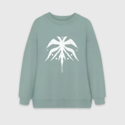 Женский свитшот oversize без начеса хлопок Крылатое древо (+спина) 