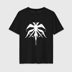 Женская футболка хлопок Oversize Крылатое древо (+спина) 