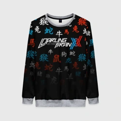 Женский свитшот 3D Darling IN the Franxx иероглифы