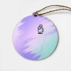 Деревянная игрушка круг Among Us gradient