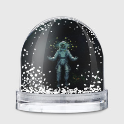 Игрушка Снежный шар Космонавт и бабочки в космосе