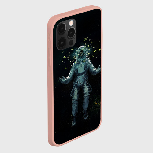 Чехол для iPhone 12 Pro Max с принтом Космонавт и бабочки в космосе, вид сбоку #3