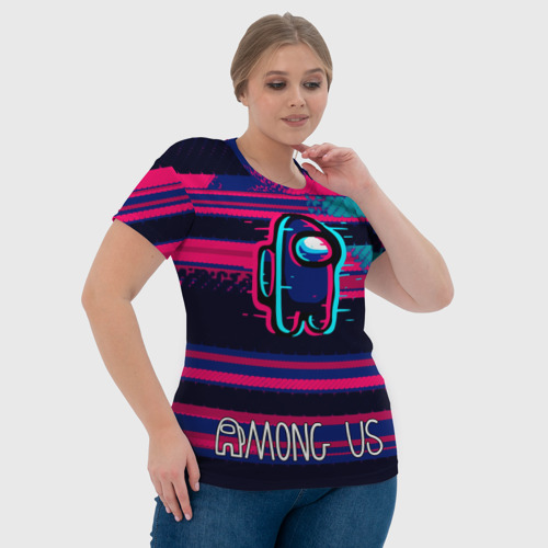 Женская футболка 3D с принтом Among Us | Полоски, фото #4