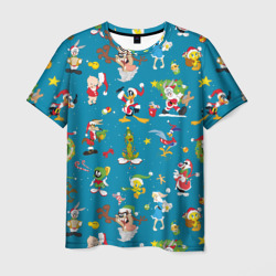 Мужская футболка 3D Looney Tunes Christmas