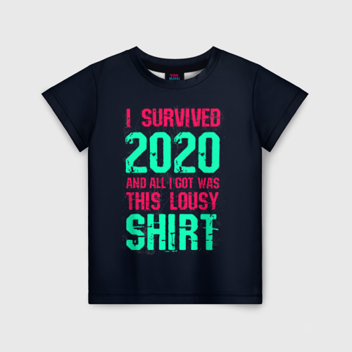 Детская футболка 3D с принтом 2020 Survivor, вид спереди #2