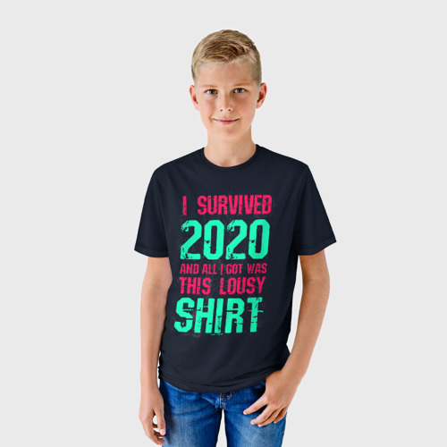 Детская футболка 3D с принтом 2020 Survivor, фото на моделе #1