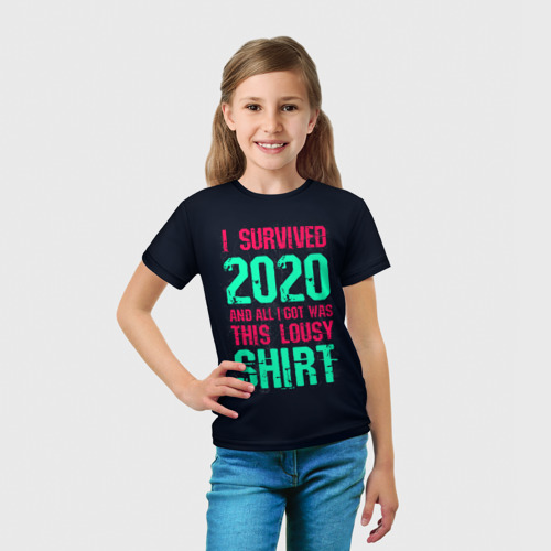 Детская футболка 3D с принтом 2020 Survivor, вид сбоку #3