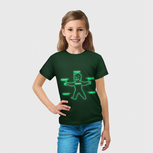 Детская футболка 3D с принтом Vault-Boy HP, вид сбоку #3