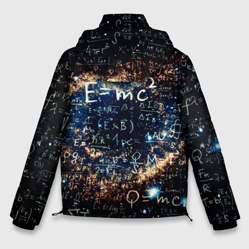 Мужская зимняя куртка 3D с принтом Формула Вселенной, вид сзади #1