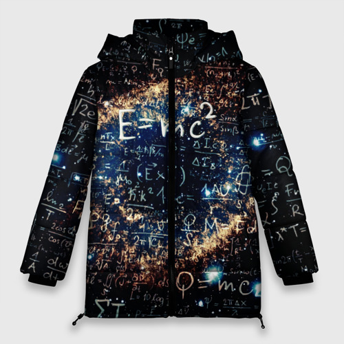 Женская зимняя куртка 3D с принтом Формула Вселенной, вид спереди #2