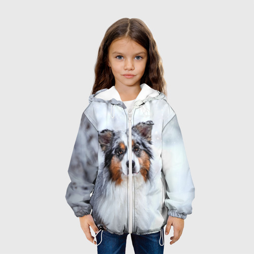 Детская куртка 3D Австралийская овчарка, цвет белый - фото 4