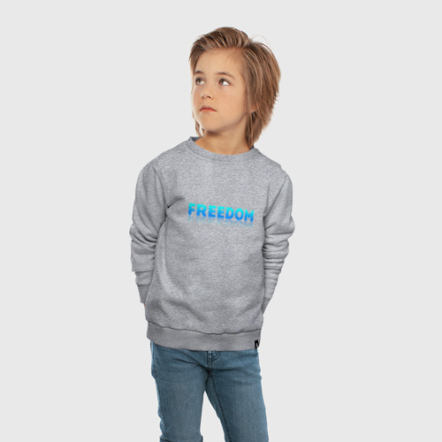 Детский свитшот хлопок с принтом Freedom, вид сбоку #3