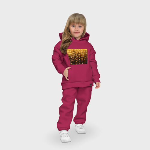 Детский костюм хлопок Oversize Золотые блестки, цвет маджента - фото 7