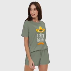 Женская пижама с шортиками хлопок Senior Developer - фото 2