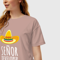 Женская футболка хлопок Oversize Senior Developer - фото 2