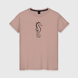 Женская футболка хлопок Морской конёк
