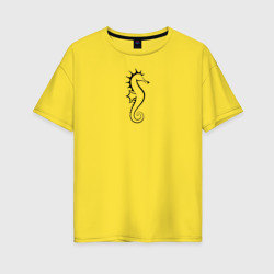 Морской конёк – Женская футболка хлопок Oversize с принтом купить со скидкой в -16%
