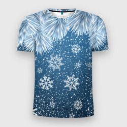 Мужская футболка 3D Slim Снежное Настроенние