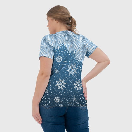 Женская футболка 3D Снежное Настроенние, цвет 3D печать - фото 7