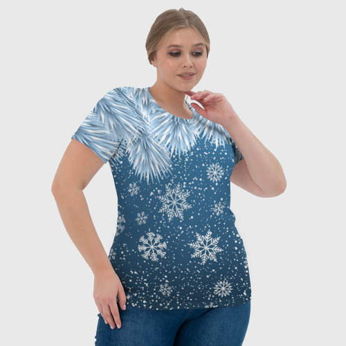 Женская футболка 3D Снежное Настроенние, цвет 3D печать - фото 6