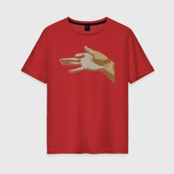Женская футболка хлопок Oversize Пёс или рука ?