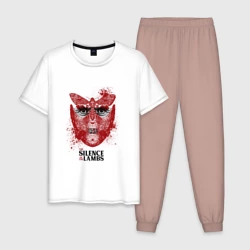 Мужская пижама с белой футболкой хлопок Ганнибал Лектор art