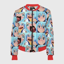 Женский бомбер 3D Аква кричит Коносуба паттерн - Aqua Konosuba