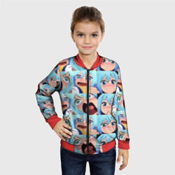 Детский бомбер 3D Аква кричит Коносуба паттерн - Aqua Konosuba - фото 2