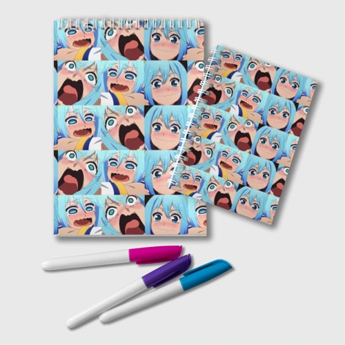 Блокнот Аква кричит Коносуба паттерн - Aqua Konosuba