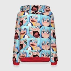 Женская толстовка 3D Аква кричит Коносуба паттерн - Aqua Konosuba
