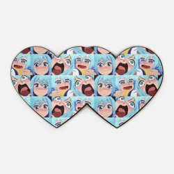 Деревянная игрушка Двойное сердце Аква кричит Коносуба паттерн - Aqua Konosuba