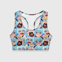 Женский спортивный топ 3D Аква кричит Коносуба паттерн - Aqua Konosuba