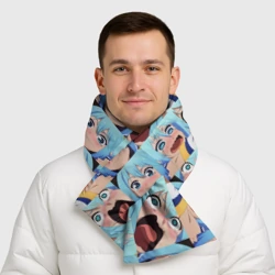 Шарф-пуховик 3D Аква кричит Коносуба паттерн - Aqua Konosuba - фото 2