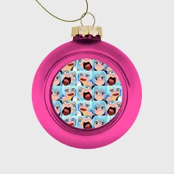 Ёлочный шар стеклянный/пластиковый Аква кричит Коносуба паттерн - Aqua Konosuba