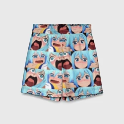Детские спортивные шорты 3D Аква кричит Коносуба паттерн - Aqua Konosuba