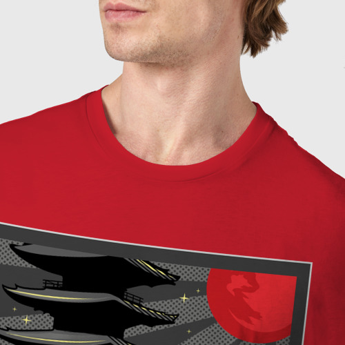 Мужская футболка хлопок Skyline r33, цвет красный - фото 6
