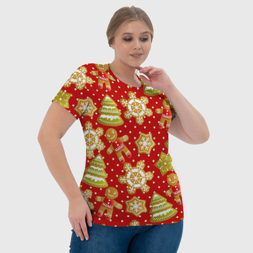 Женская футболка 3D С Новым Годом!, цвет 3D печать - фото 6