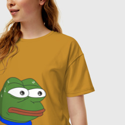 Женская футболка хлопок Oversize Pepe MonkaS - фото 2