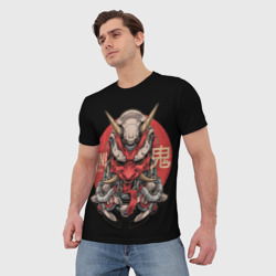 Мужская футболка 3D Cyber Oni Samurai - фото 2