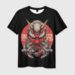 Мужская футболка 3D Cyber Oni Samurai