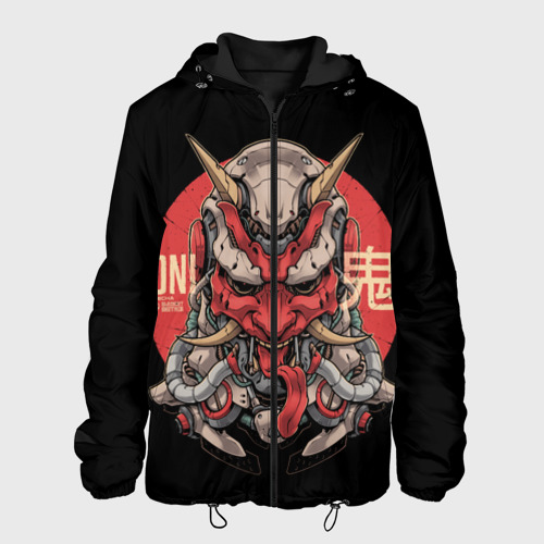 Мужская куртка 3D с принтом Cyber Oni Samurai, вид спереди #2