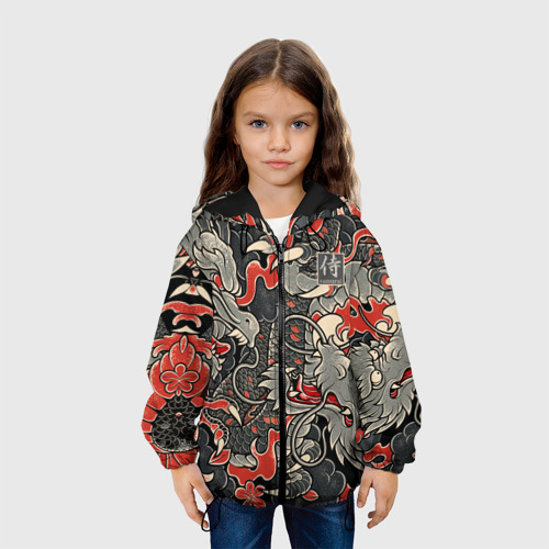 Детская куртка 3D Самурай Якудза и драконы, цвет черный - фото 4