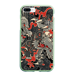 Чехол для iPhone 7Plus/8 Plus матовый Самурай Якудза и драконы