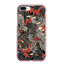 Чехол для iPhone 7Plus/8 Plus матовый Самурай Якудза и драконы