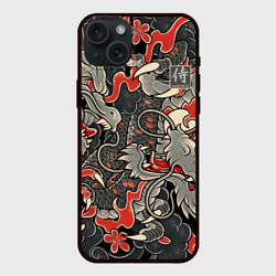 Самурай Якудза и драконы – Чехол силиконовый для Apple iPhone 15 Plus матовый с принтом купить