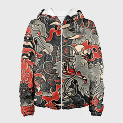 Женская куртка 3D Самурай Якудза и драконы