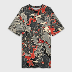 Платье-футболка 3D Самурай Якудза и драконы