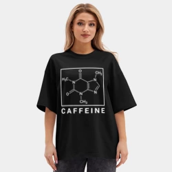 Женская футболка Oversize хлопок premium Структура Кофеина - фото 2